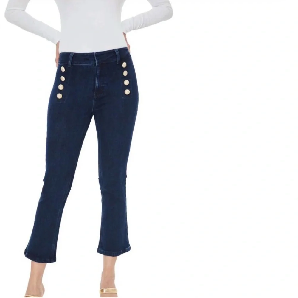 Generation Love Amirah High‎ Waist Sailor Button Front Crop Bootcut Jeans Sz 26